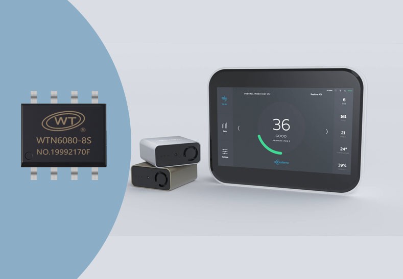 唯創(chuàng)知音WTN6040-8S系列語音芯片：空氣質量檢測儀的完美搭檔【語音IC廠家】